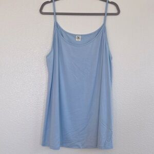 Loose fit sky blue tank top, sizes 2X and 3X